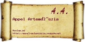 Appel Artemíszia névjegykártya